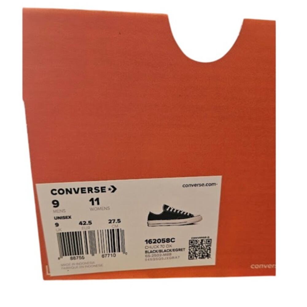 Converse Chuck 70 OX in Black/Black/Egret (Model: 162058C) - Picture 10 of 10
